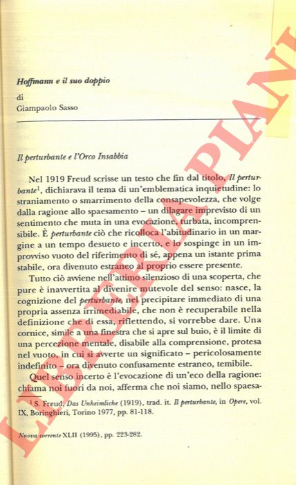 SASSO Giampaolo - - Hofmann e il suo doppio.