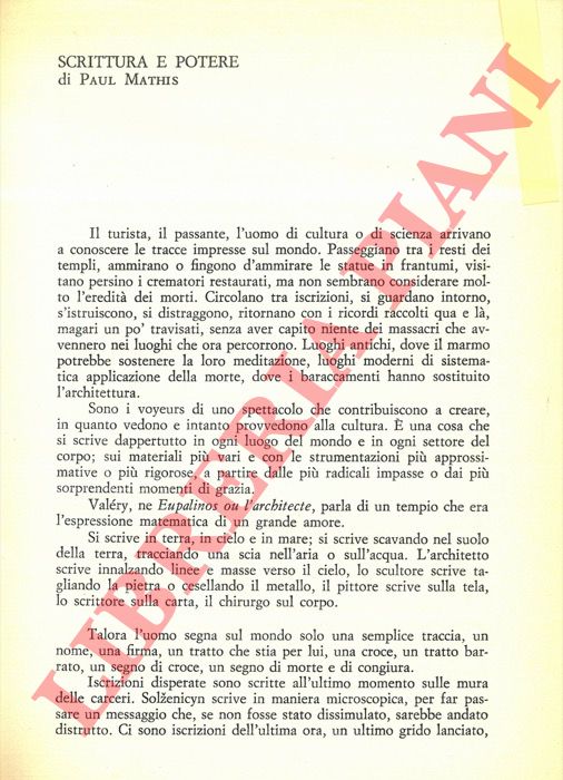 MATHIS Paul - - Scrittura e potere.