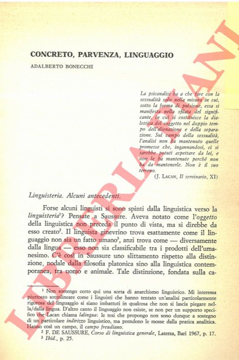 BONECCHI Adalberto - - Concreto, parvenza, linguaggio.