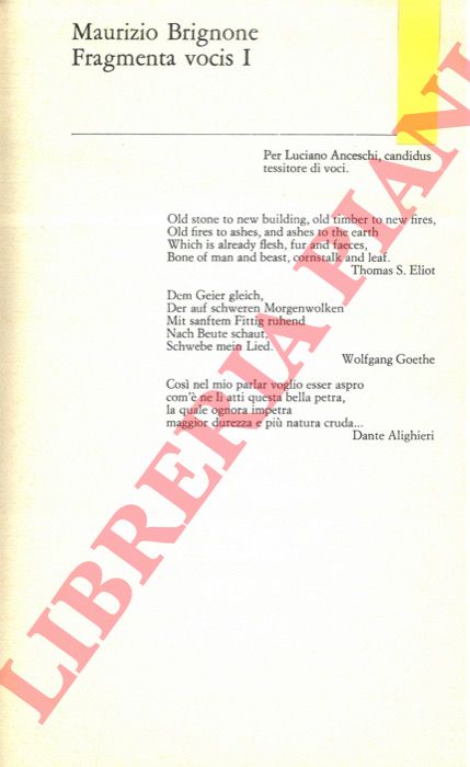 BRIGNONE Maurizio - - Fragmenta vocis I. Fragmenta vocis II.