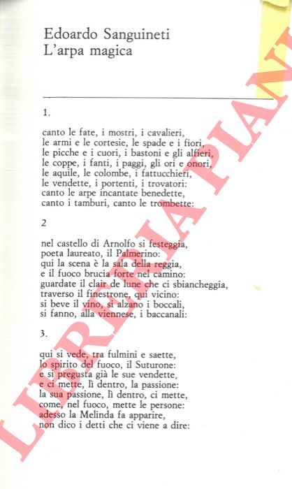 SANGUINETI Edoardo - - L'arpa magica.