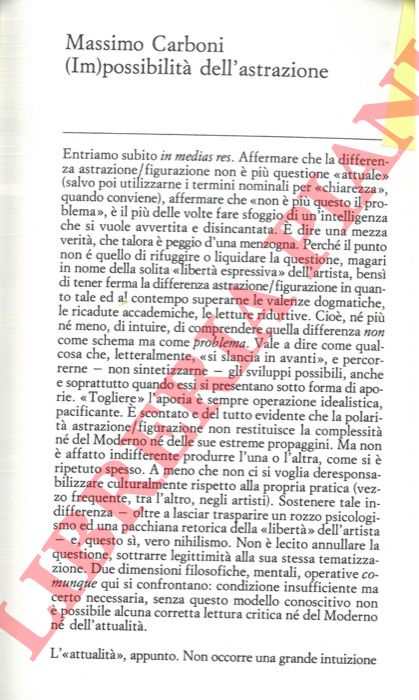CARBONI Massimo - - (Im)possibilit dell'astrazione.