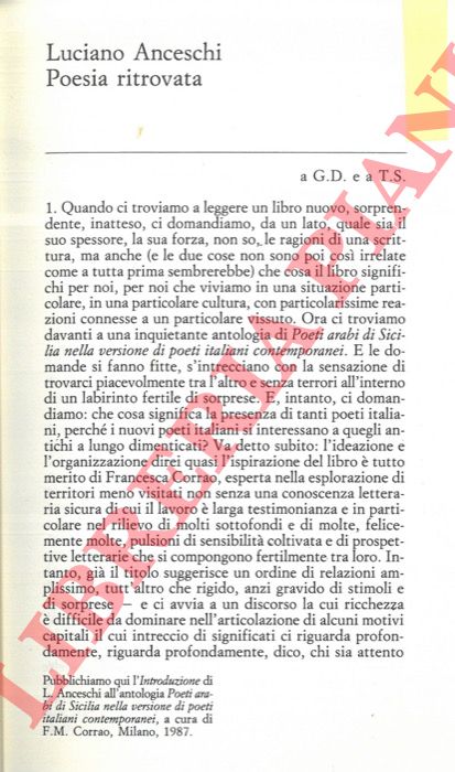 ANCESCHI Luciano - - Poesia ritrovata.