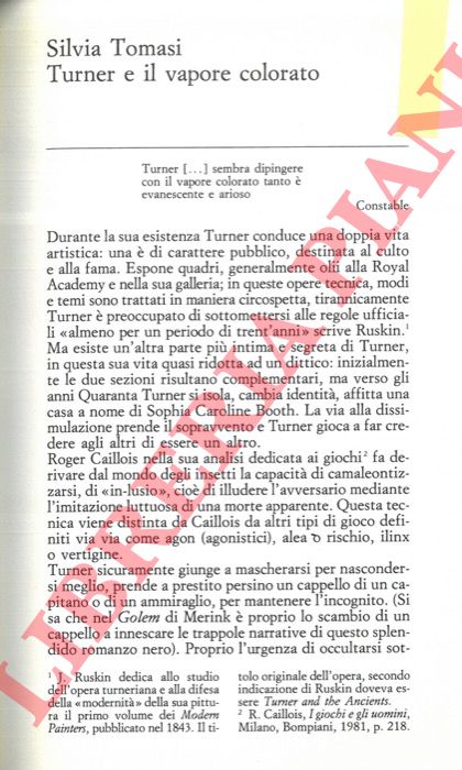 TOMASI Silvia - - Turner e il vapore colorato.