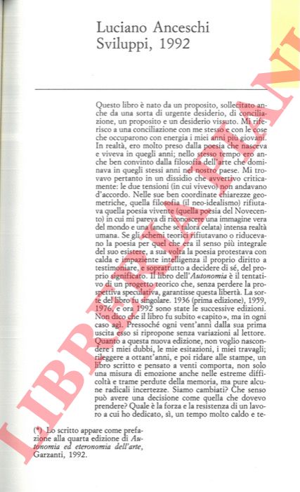ANCESCHI Luciano - - Sviluppi, 1992.