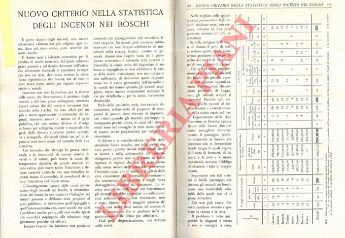 FERRARI N. - - Nuovo criterio nella statistica degli incendi nei boschi.
