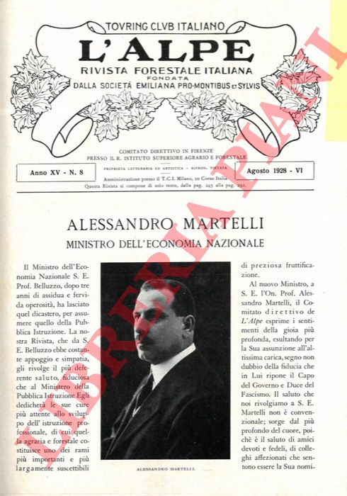 - - Alessandro Martelli Ministro dell'Economia Nazionale.