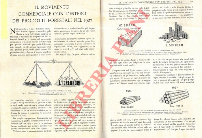 MERENDI A. - - Il movimento commerciale con l'estero dei prodotti forestali nel 1927