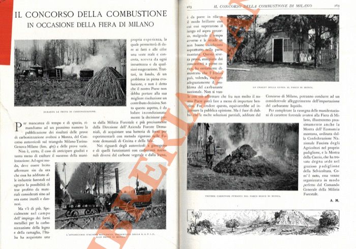 MERENDI A. - GRAZIOLI V. - DE CAPITANI S. - - Il Concorso della combustione in occasione della Fiera di Milano. I Concorsi internazionali della combustione. Le prove di carbonizzazione della legna al Parco di Monza. Le 'Prove varie'. La Prova Autoveicoli. Elenco generale dei premi assegnati alle Ditte partecipanti alle prove