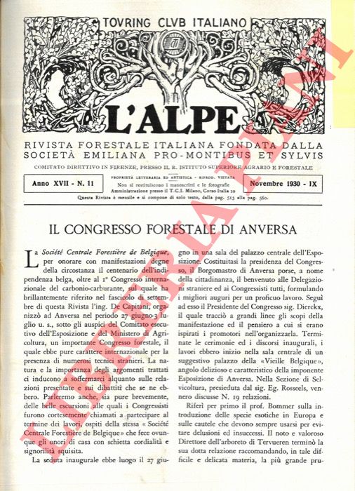 MERENDI A. - - Il Congresso forestale di Anversa.