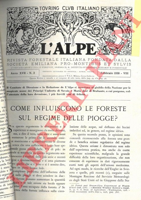 PAVARI Aldo - - Come influiscono le foreste sul regime delle piogge?.