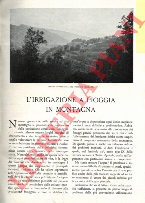 MERENDI A. - - L'irrigazione a pioggia in montagna.