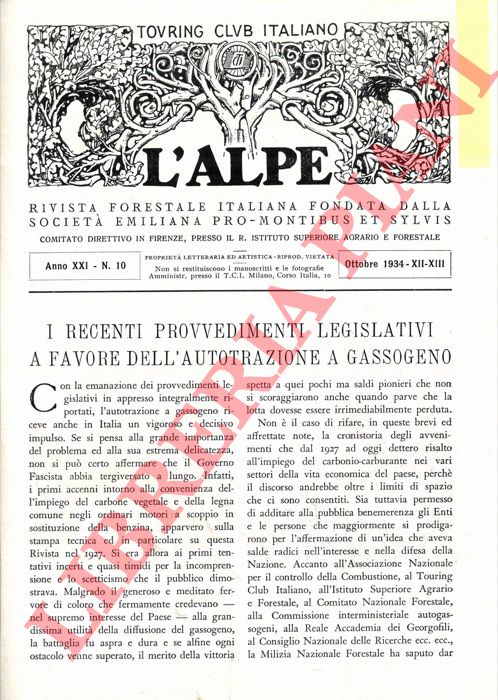 MERENDI A. - - I recenti provvedimenti legislativi a favore dell'autotrazione a gassogeno.