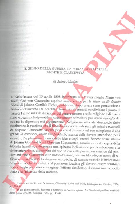 ALESSIATO Elena - - Il genio della guerra, la forza dello Stato: Fichte e Clausewitz.