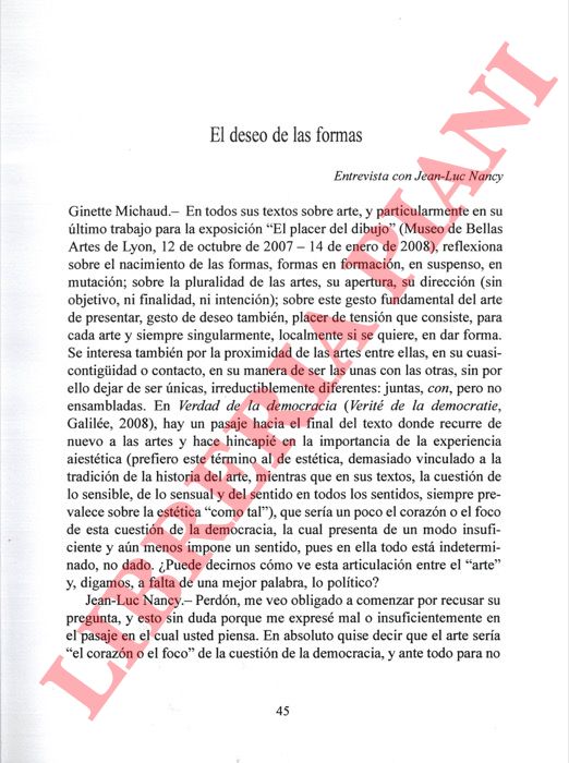 NANCY Jean-Luc - - El deseo de las formas. Entrevista con Jean_Luc Nancy.