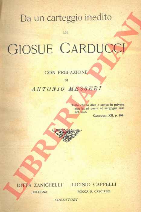 CARDUCCI Giosu - - Da un carteggio inedito.