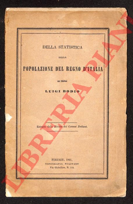 BODIO Luigi - - Della statistica della popolazione del Regno d'Italia.