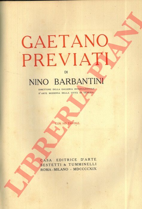 BARBANTINI Nino - - Gaetano Previati.