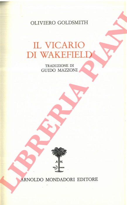 GOLDSMITH Oliviero - - Il vicario di Wakefield.