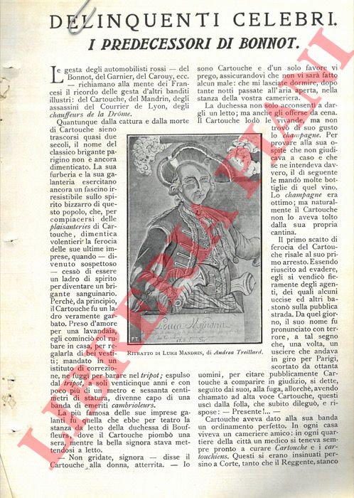 CAMPOLONGHI Luigi - - Delinquenti celebri. I predecessori di Bonnot.
