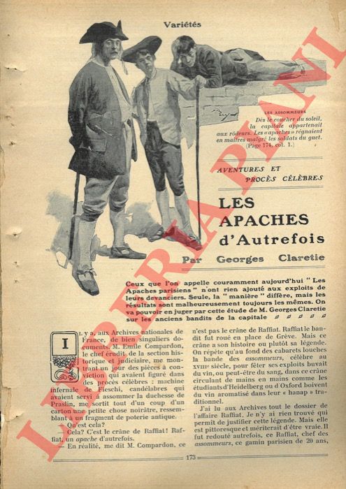 CLARETIE Georges - - Les Apaches d'autrefois.