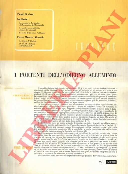 MAURO Francesco - - I portenti dell'odierno alluminio.