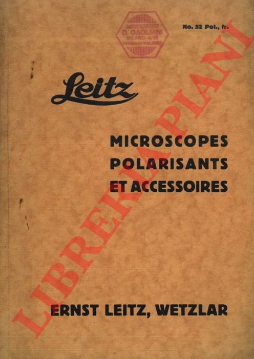 LEITZ Ernest. Wetzlar - - Microscopes. Polarisants et accessoires.