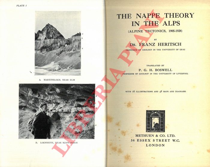 HERITSCH Franz - - The Nappe Theory of the Alps (Alpine Tectonics, 1905-1928).