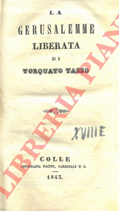 TASSO Torquato - - La Gerusalemme liberata.