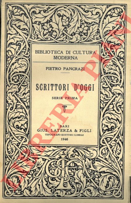 PANCRAZI Pietro - - Scrittori d'oggi.
