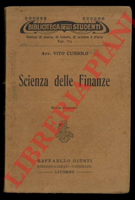 CUNSOLO Vito - - Scienza delle Finanze.