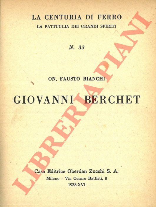 BIANCHI Fausto - - Giovanni Berchet.