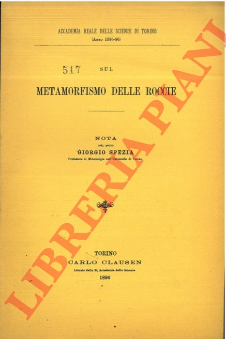 SPEZIA Giorgio - - Metamorfismo delle roccie.