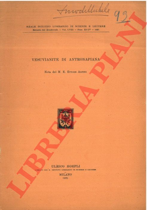 ARTINI Ettore - - Vesuvianite di Antronapiana.
