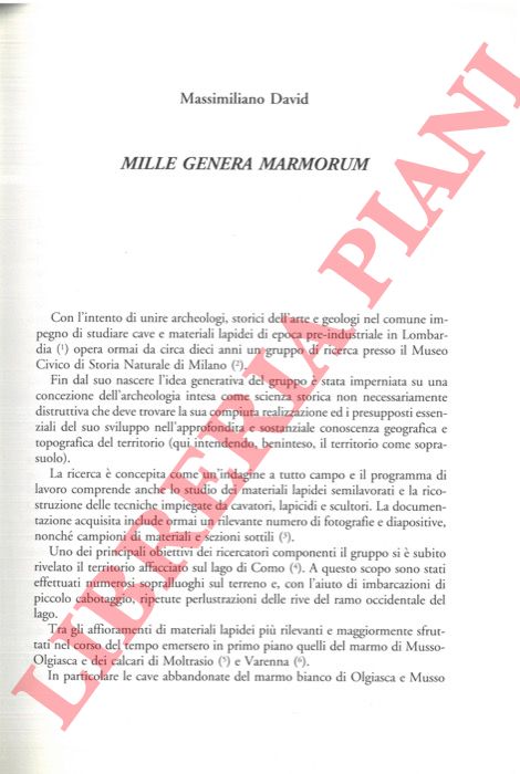 DAVID Massimiliano - - Mille genera marmorum.
