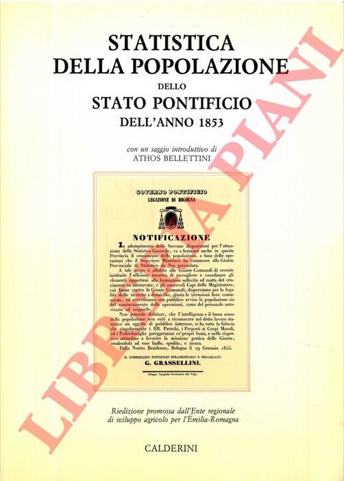 Ministero del commercio e lavori pubblici - - Statistica della popolazione dello Stato Pontificio dell'anno 1853.