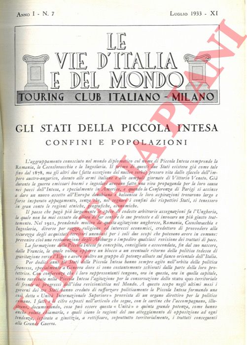 ADEMOLLO Umberto - - Gli Stati della Piccola Intesa. Confini e popolazioni.