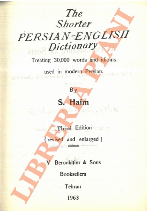 SHORTER Haim - - Persian - English Dictionary.