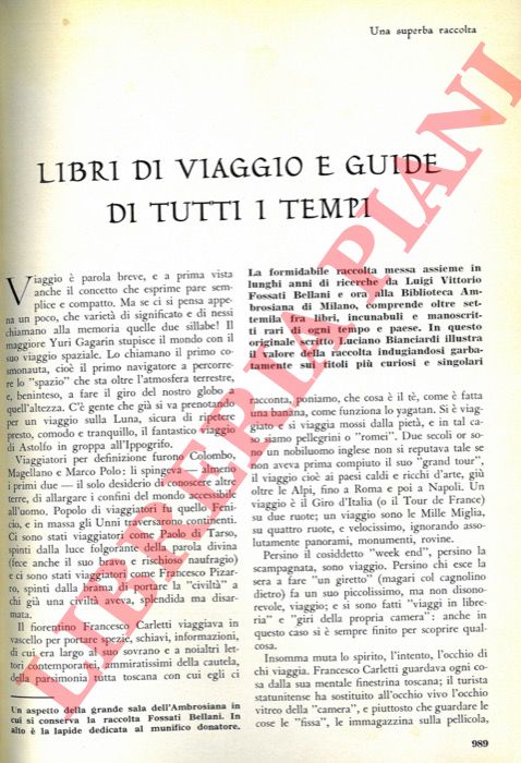 BIANCIARDI Luciano - - Libri di viaggio e guide di tutti i tempi.