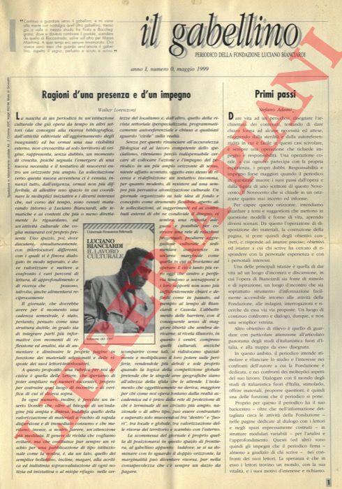 - - Il gabellino. Periodico della fondazione Luciano Bianciardi.