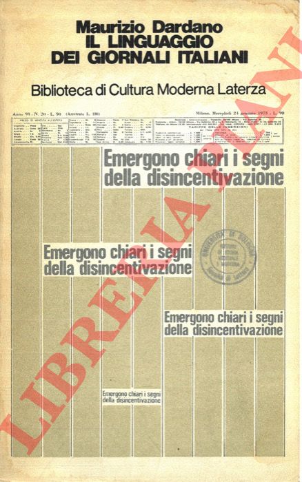DARDANO Maurizio - - Il linguaggio dei giornali italiani.