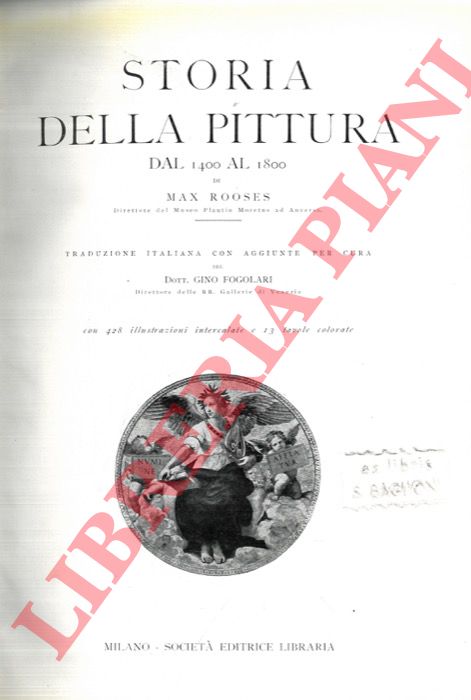 ROOSES Max - - Storia della pittura dal 1400 al 1800.