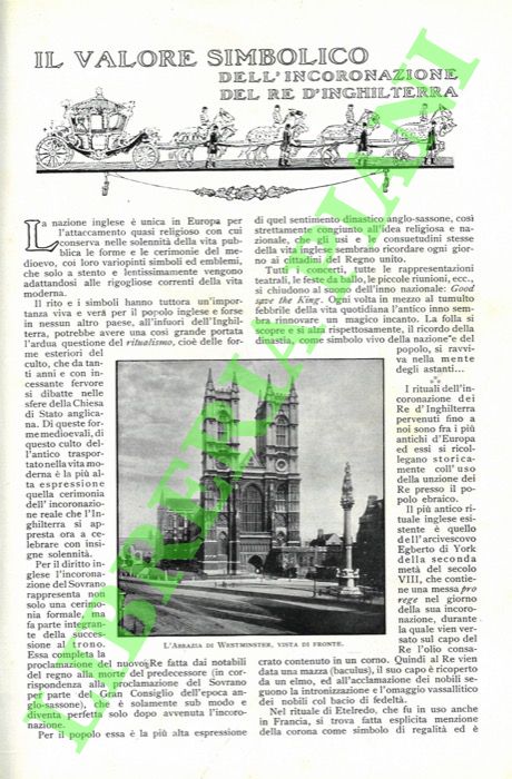 GALANTE Andrea - - Il valore simbolico dell'incoronazione del Re d'Inghilterra.