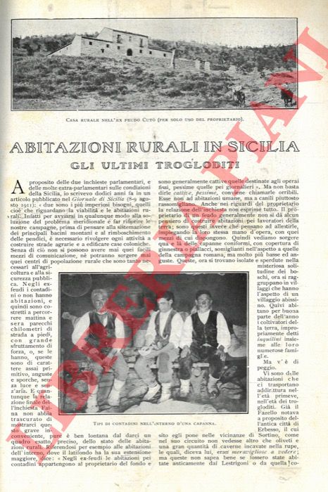 RUBINO Benedetto - - Abitazioni rurali in Sicilia. Gli utlimi trogloditi.