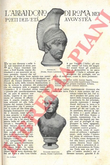 PASCAL Carlo - - L'abbandono di Roma nei poeti dell'et augustea.