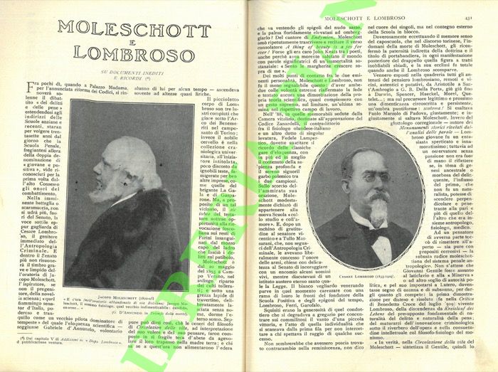 PATRIZI M.L. - - Moleshott e Lombroso.