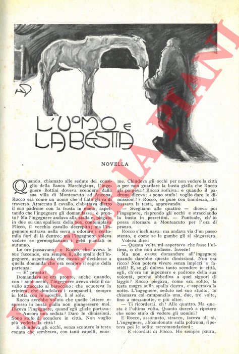 PUCCINI Mario - - L'uomo e la bestia.