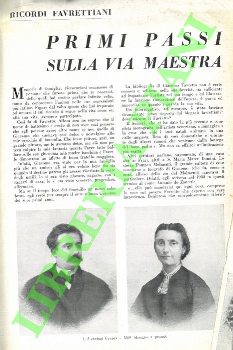 OBICI TALAMINI Lina - - Primi passi sulla via maestra. Ricordi favrettiani.