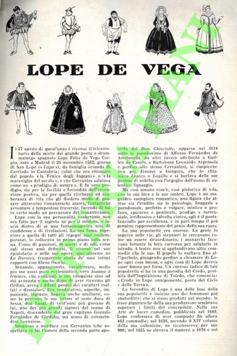 BOSELLI Carlo - - Lope de Vega.