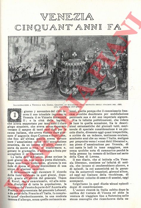 MANFRONI C. - - Venezia cinquant'anni fa.